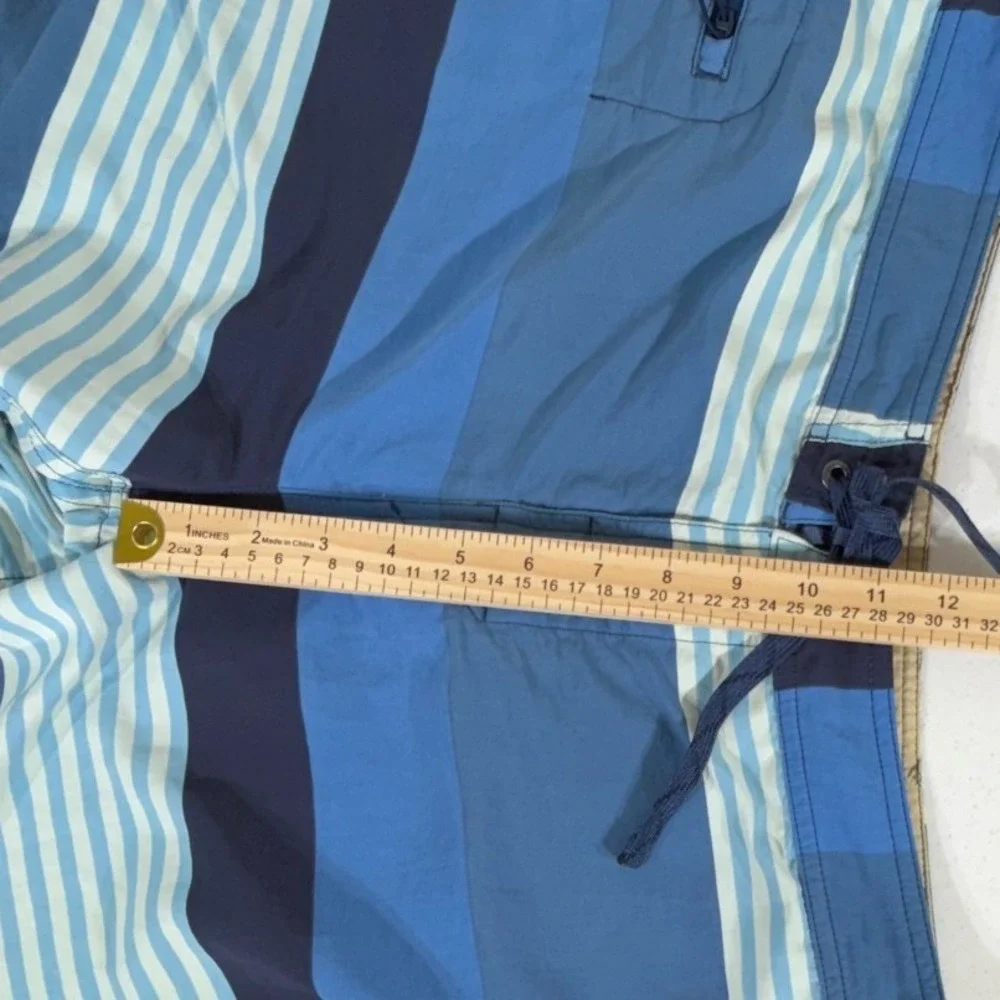 Patagonia Board Shorts 35 Blue Striped Wavefarer Mens Swim Trunks‎ READ